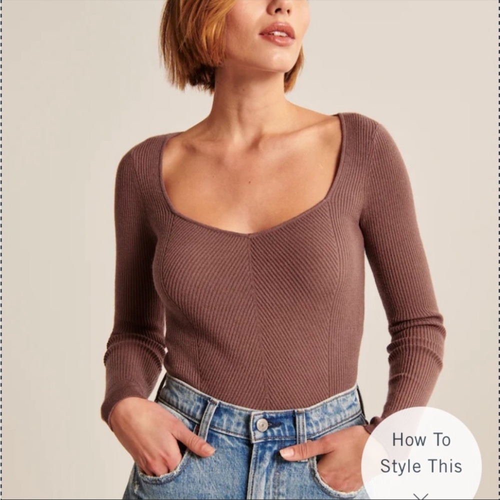 Abercrombie & Fitch Cropped Brown Sweater